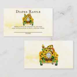Cartão De Visita Gnome Girassol e Abelhas Fralda Raffle
