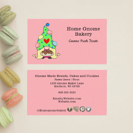 Cartão De Visita Gnome Hometown Bakery Cakes & Sweet Pink