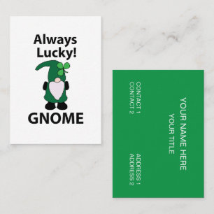 Cartão De Visita Gnome Shamrock Sortudo Dia de São Patrício Gnome