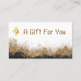 Cartão De Visita Gold and black   Salon gift certificate
