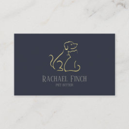 Cartão De Visita Gold And Navy Modern Minimalist Pet Sitter