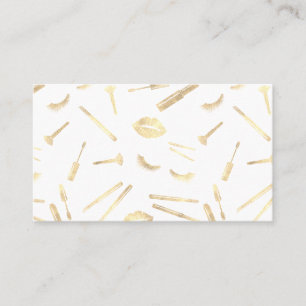 Cartão De Visita GOLD FOIL makeup artista lasca lábios olhos de bat