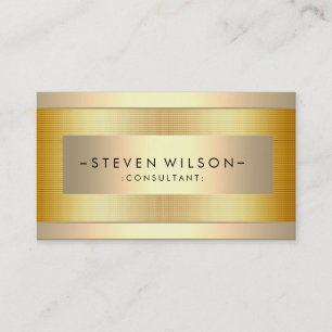 Cartão De Visita Gold Foil Metal Professional Moderno, preto Elegan