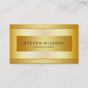 Cartão De Visita Gold Foil Metal Professional Moderno, preto Elegan