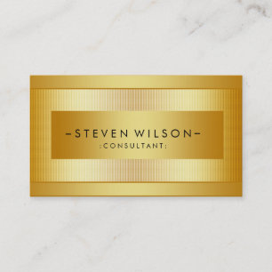 Cartão De Visita Gold Foil Metal Professional Moderno, preto Elegan