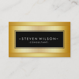 Cartão De Visita Gold Foil Metal Professional Moderno, preto Elegan