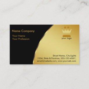 Cartão De Visita Gold Foil Retro Crown Logotipo Financeiro Services