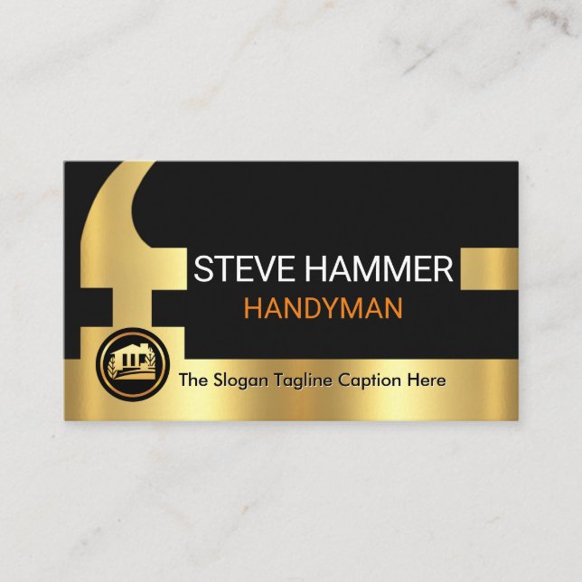 Cartão De Visita Gold Hammer Your Name Handle (Frente)