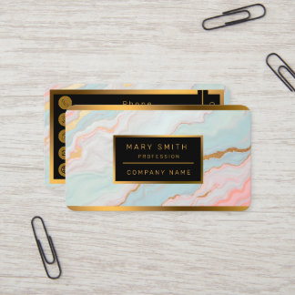 Cartão De Visita Gold Luxury Popular Blush Pink Mint Collection