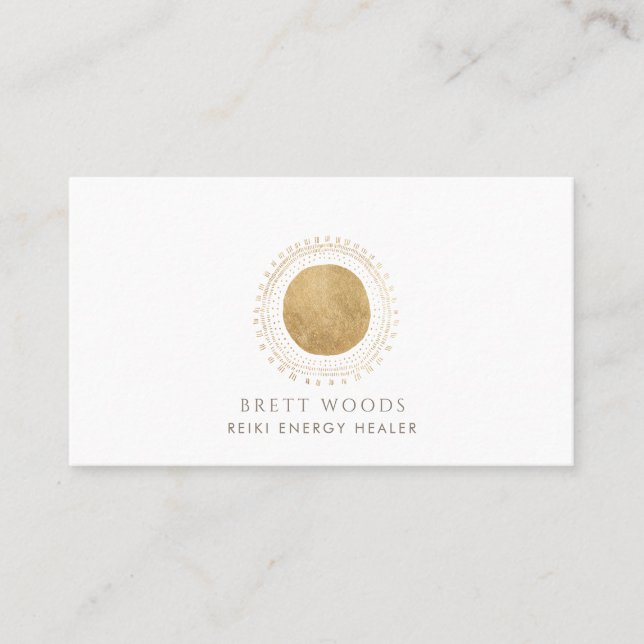 Cartão De Visita Gold Sun Reiki Energy Healer (Frente)