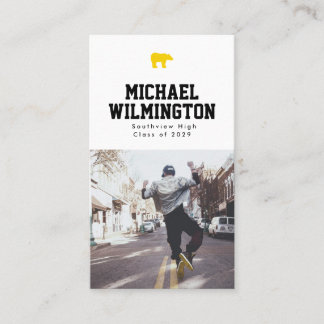 Cartão De Visita Golden Bear Varsity Graduation Name