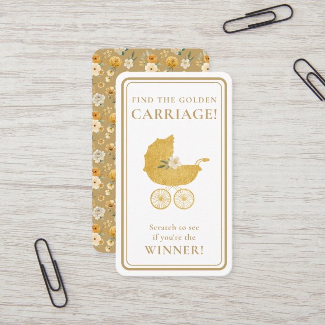 Cartão De Visita Golden Carriage Scratch-Off Game Card - Winner (Frente/Verso In Situ)