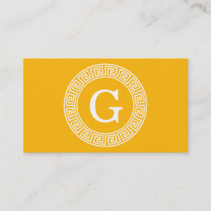 Cartão De Visita Goldenrod Qual Quadro-Chave Grego Quadro-Chave Mon