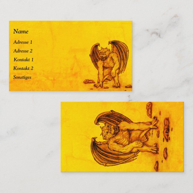 Cartão De Visita Golem Gargoyle (Frente/Verso)