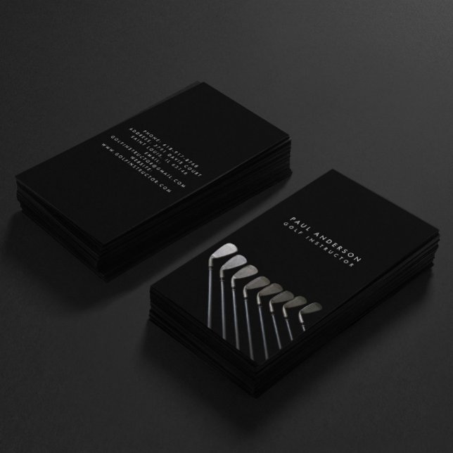 Cartão De Visita Golf Clubs Art Golf Coach Nome Para Jogadores De G (Criador carregado)