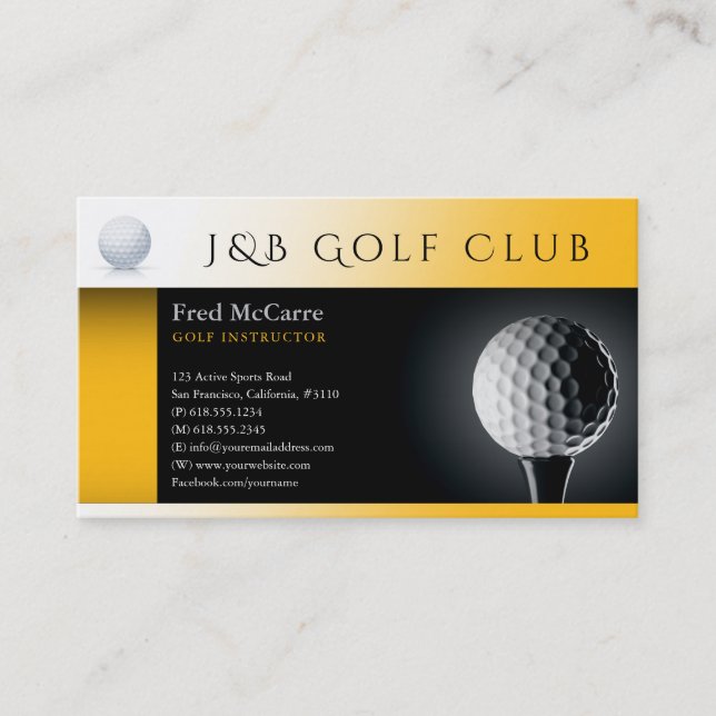 Cartão De Visita Golf Instrutor Green Grass | Melhores esportes (Frente)