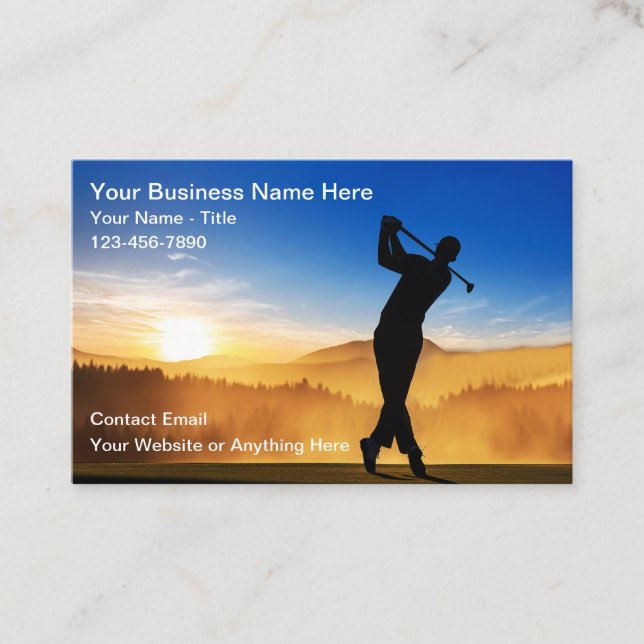 Cartão De Visita Golf Trainer Scenic Business Cards (Frente)