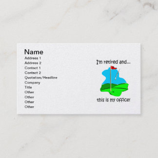 Cartão De Visita golfe e aposentadoria