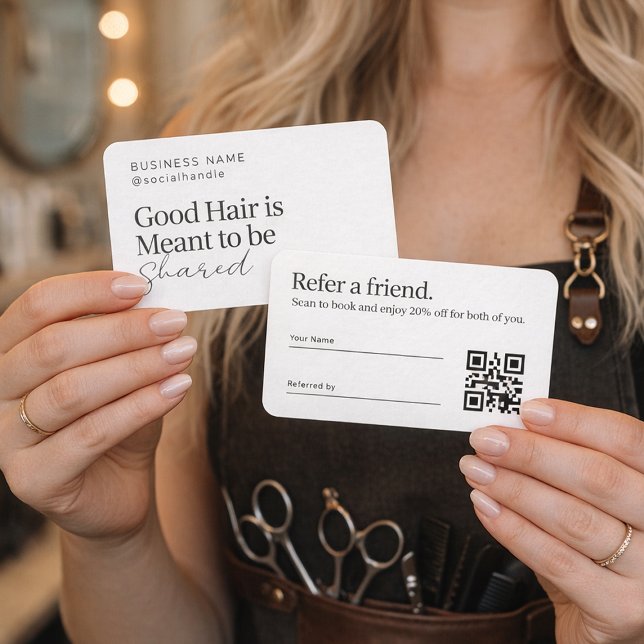 Cartão De Visita Good Hair Is Meant to Be Shared | Hair Salon Refer (Criador carregado)