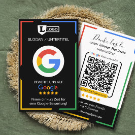 Cartão De Visita Google Bewertungskarte with QR code Business Card 