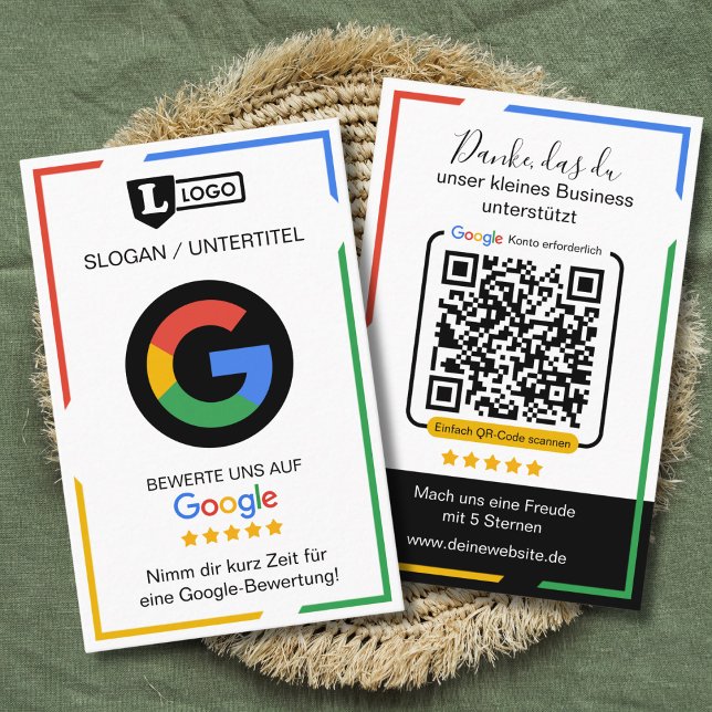 Cartão De Visita Google Bewertungskarte with QR code Business Card  (Google Bewertungskarte)