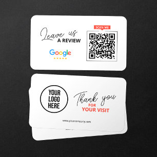 Cartão De Visita Google Deixe-nos Avaliar Código QR Empresa Obrigad