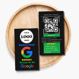 Cartão De Visita Google Review Com Link De Código QR E Logotipo