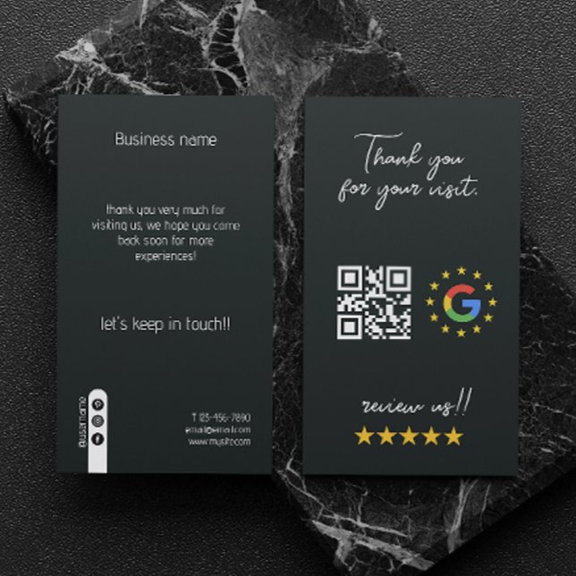 Cartão De Visita Google Review My Business Social Media Qr Code (Google Review My Business Social Media Qr Code Business Card)