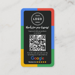 Cartão De Visita Google Review Request Card  with Logo and QR Code