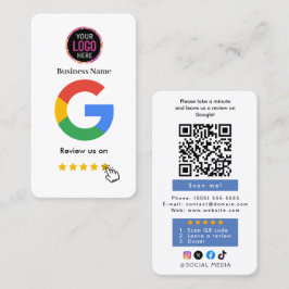 Cartão De Visita Google Review With QR Code Link Business Card