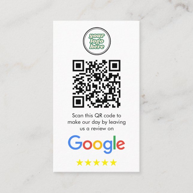 Cartão De Visita Google Reviews | Business Review Link QR Code (Frente)