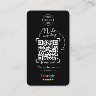 Cartão De Visita Google Reviews Código QR Black Business Revise-nos