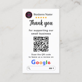 Cartão De Visita Google Reviews Com Obrigado E Código QR