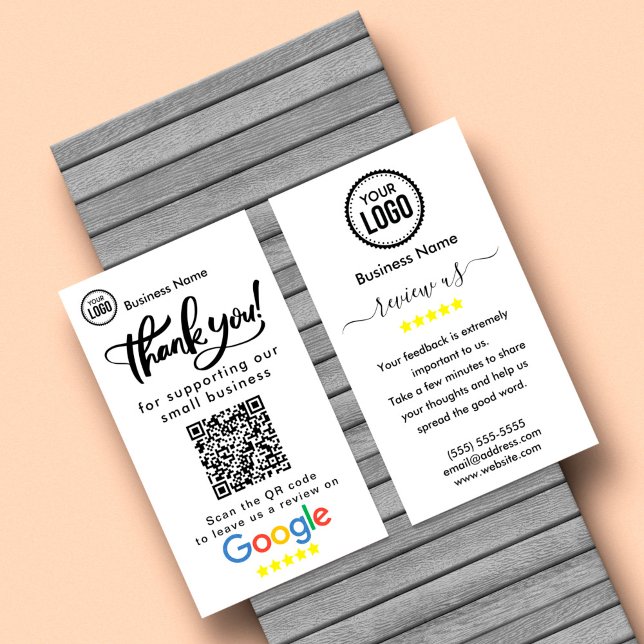 Cartão De Visita Google Reviews With Thank You And QR Code (Criador carregado)