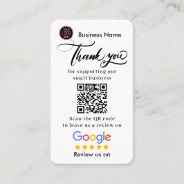 Cartão De Visita Google Reviews With Thank You And QR Code Business