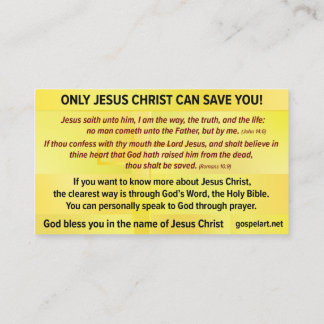 Cartão De Visita Gospel Tract- English KJV Business Card