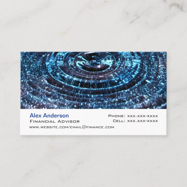 Cartão De Visita Gota da água azul (Frente)