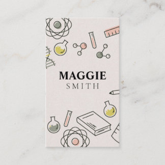 Cartão De Visita Gota de Química do Professor de Ciência
