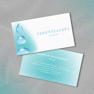 Cartão De Visita Gotas de água espiritual azul turquesa reiki yoga
