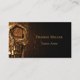 Cartão De Visita Gótica Cara de Caveira Brilhando Dourado Compro de