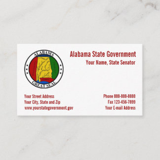 Cartão De Visita Governo de Selo do Estado do Alabama