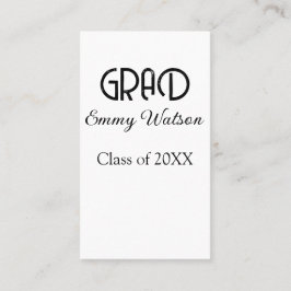 Cartão De Visita Grad bold letter graduation name class of 20XX sim