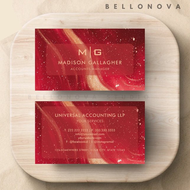 Cartão De Visita Gradação de Cosmo de Espaço Vermelho Personalizado (Custom Red Space Cosmo Gradient Professional Business Card)