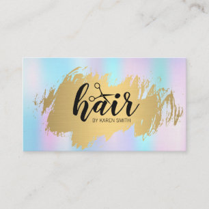 Cartão De Visita Gradação de Pastel Dourado com Hairstylist