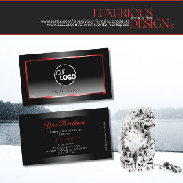 Cartão De Visita Gradação Vermelha Moderna Preta e Branca - Adicion