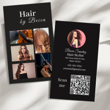 Grade de fotos de cabeleireiro Código qr de beleza