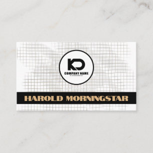 Cartão De Visita Grade Preto Branco Moderno com Qr e Logotipo