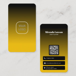 Cartão De Visita Gradiente Amarelo Minimalista vertical