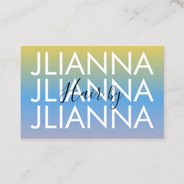 Cartão De Visita Gradiente Arco-Íris Maquiagem Salão Unhas Eyelashe (Frente)