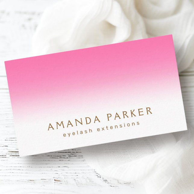 Cartão De Visita Gradiente branco-rosa, profissional feminina quic (Pink white gradient chic feminine professional business card)
